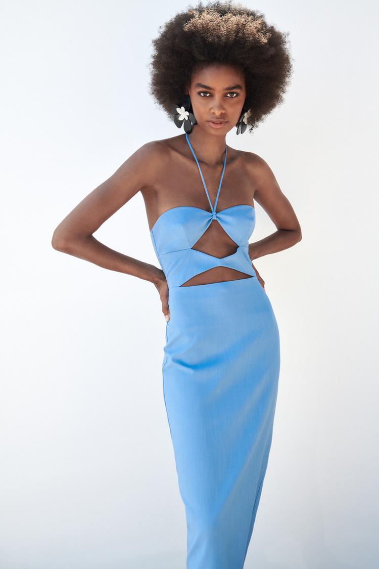 VESTITO CUT OUT Blu ZARA Italia Italy